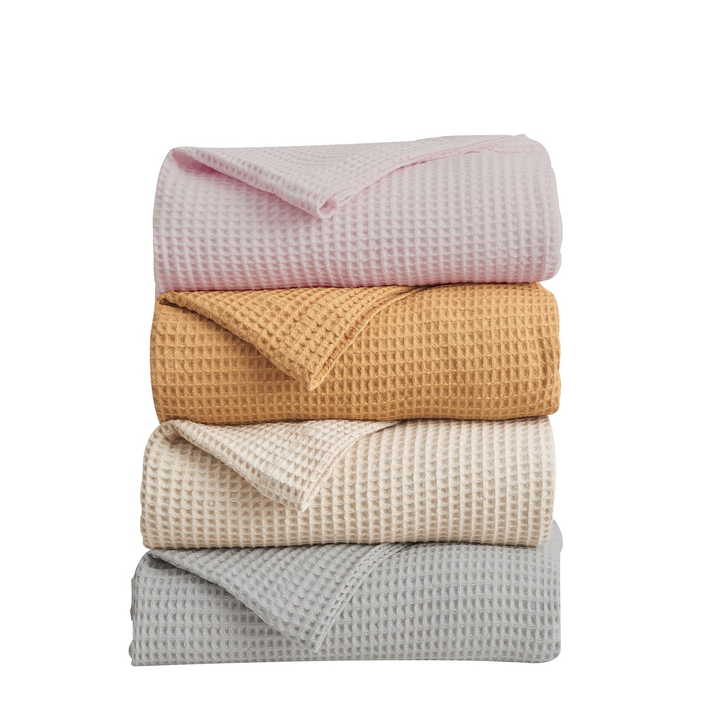 Linery  Co 100 Cotton AllSeason Lightweight Waffle Weave Knit Throw Blanket