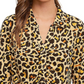 Single Thread Ruched Front Shirt Animal Print