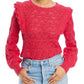 Single Thread Pointelle Cotton Ruffle Sweater