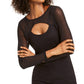 INC International Concepts Women's Petite Illusion Top  Black Size Petite Large