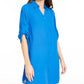 Alfani Women's Roll-Tab Tunic Shirt Blue Size Medium