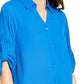 Alfani Women's Roll-Tab Tunic Shirt Blue Size Medium