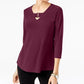 Alfani Women' Keyhole High-Low Top Med mall