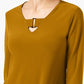 Alfani Women's Buckle Detail Tunic Gold Size Petite Small