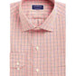 Club Room Men's Windowpane Plaid Point Collar Classic Fit Performance Stretch Dress Shirt Pink Size 18X34-35