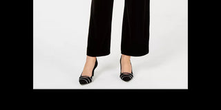 Alfani Women's Velvet Wide Leg Pants Black Size Large