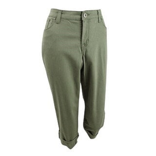 Style & Co Women's Petite Curvy-Fit Capri Jeans Green Size 2 P
