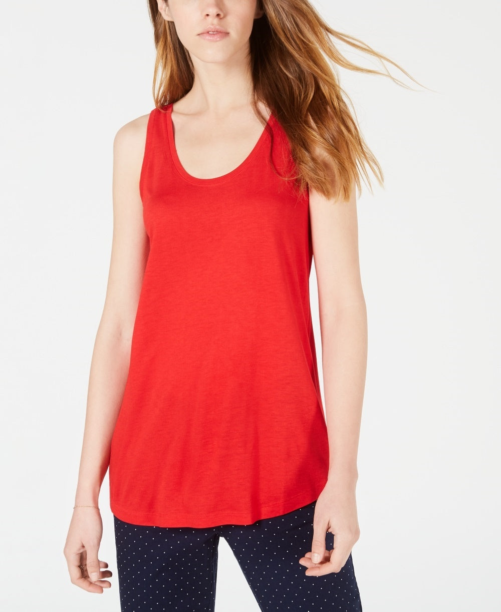 Maison Jules Women's Scoop-Neck Tank Red Size Small