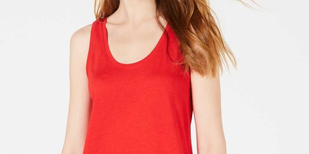 Maison Jules Women's Scoop-Neck Tank Red Size Small