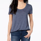 Maison Jules Women's Scoop Neck T-Shirt Blue Size Medium