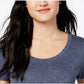 Maison Jules Women's Scoop Neck T-Shirt Blue Size Medium