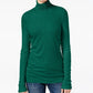 INC International Concepts Women's Ribbed-Knit Turtleneck Green Size XX-Large