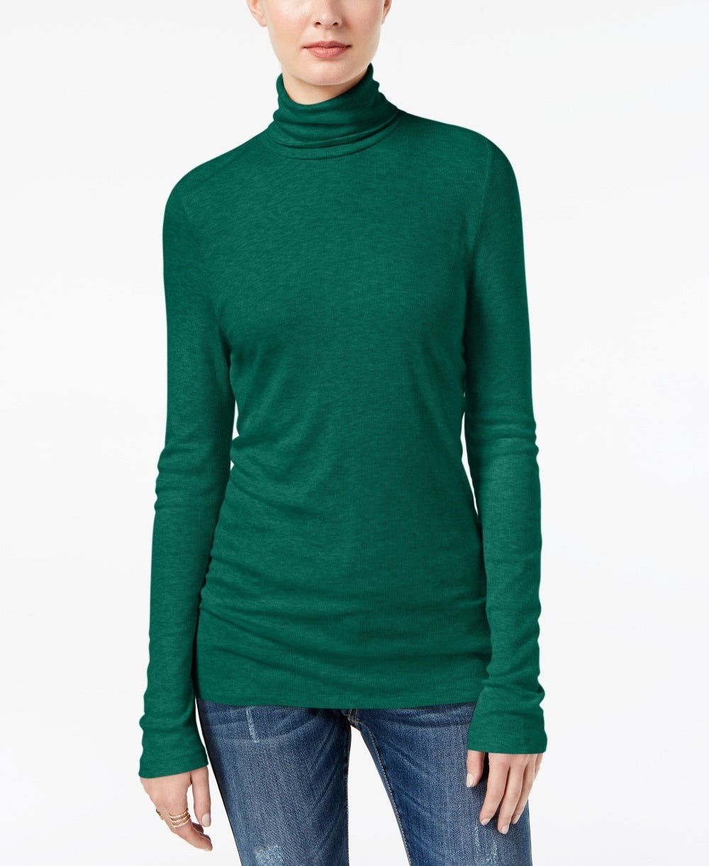 INC International Concepts Women's Ribbed-Knit Turtleneck Green Size XX-Large