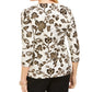 JM Collection Women's Embellished Jacquard Top Beige Size X-Large