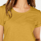 Style & Co Women's Cuffed Sleeve Cotton T-Shirt  Gold Size Small