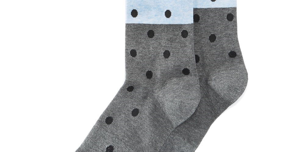 Bar III Men's Colorblocked Dotted Socks Gray Size Regular