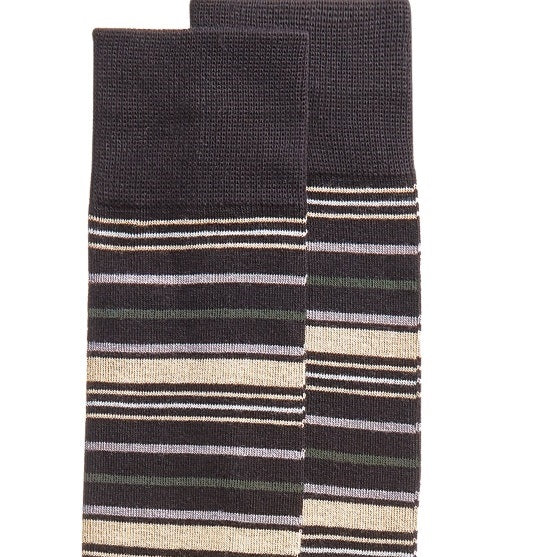 Alfani Men's Variegated Stripe Dress Socks Black Size Regular