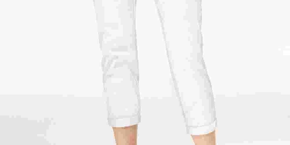 Maison Jules Women's Slim Ankle Pants White - Size 4
