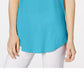 JM Collection Women's Cold-Shoulder Swing T-Shirt Bright Blue Size Small
