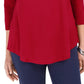 JM Collection Women's Cold Shoulder Top Red Size Small