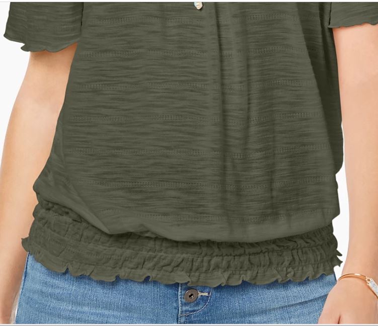 Style & Co Women's Convertible Off The Shoulder Top Green Size Medium