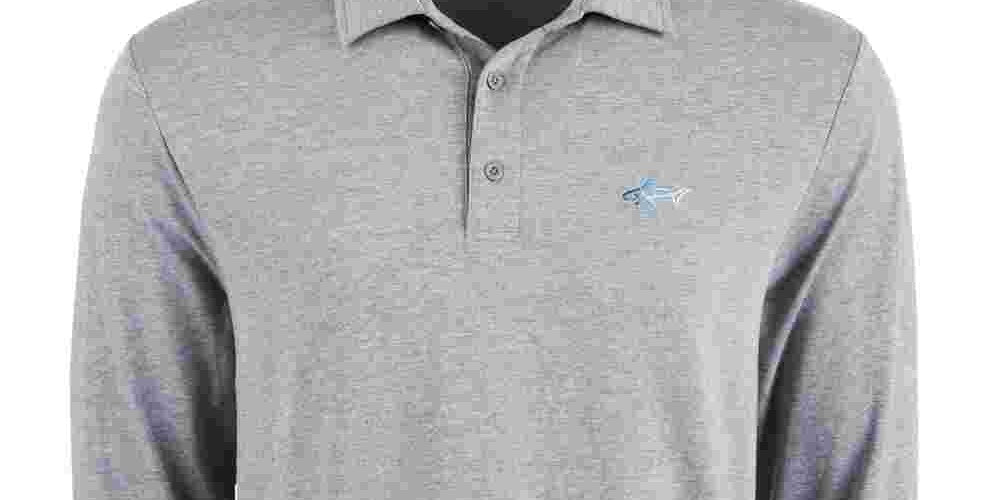 Attack Life Men's Long Sleeve Polo Grey Size Medium