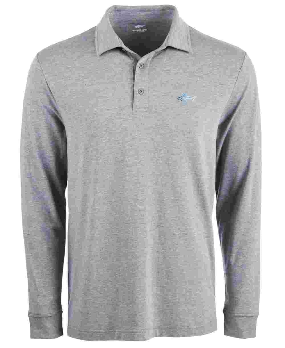 Attack Life Men's Long Sleeve Polo Gray Size X-Large