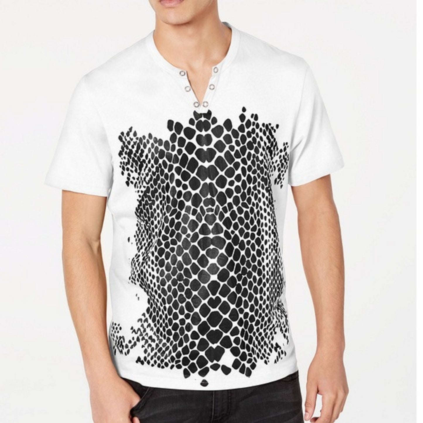 Inc International Concepts Men's Crocodile T-Shirt White Size XXX Large