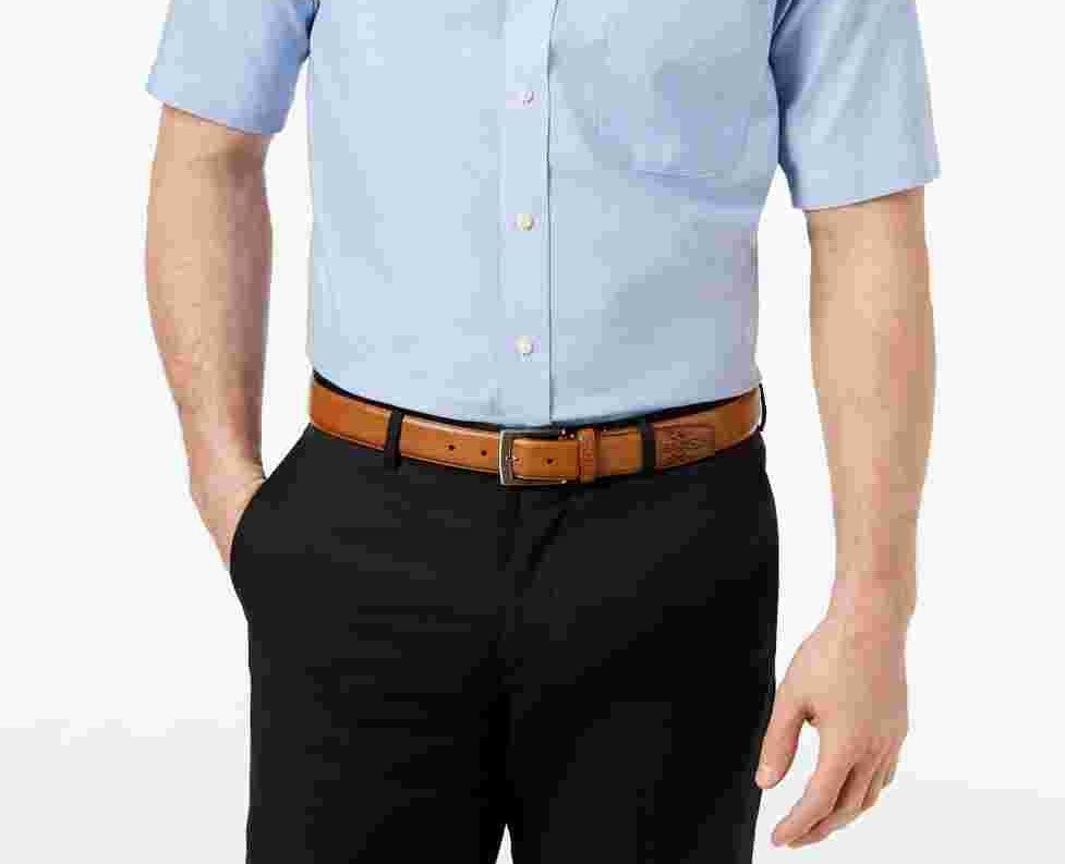 Club Room Men's Classic Fit Wrinkle Resistant Casual Shirt Navy Size 15