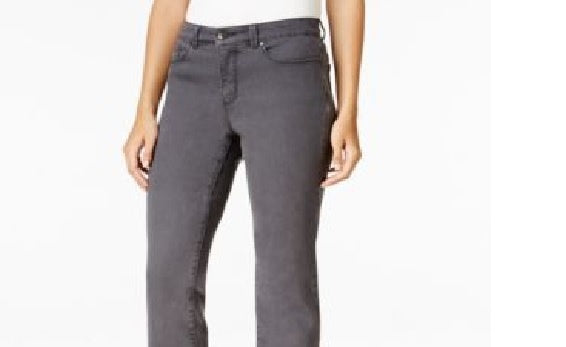Charter Club Women's Lexington Straight Leg Jeans Grey Size 8