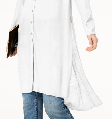 INC International Concepts Women's High Low Tunic White Size X-Small