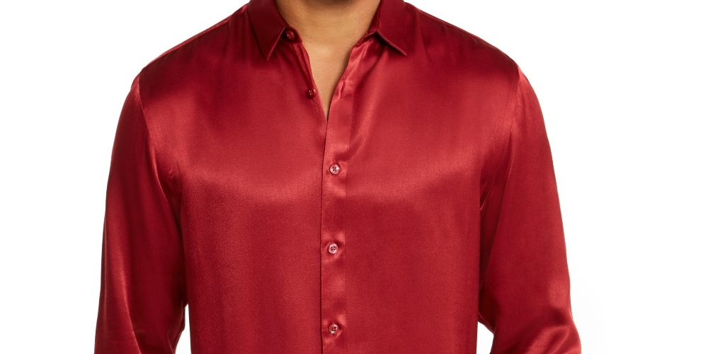 INC International Concepts Men's Eddie Shirt Wine Size Small