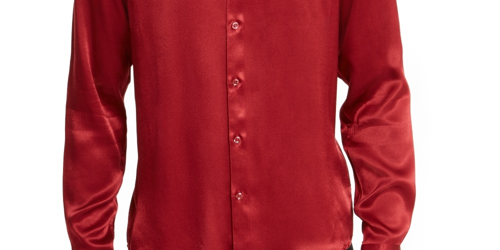 INC International Concepts Men's Eddie Shirt Wine Size Small