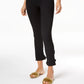 INC International Concepts Women's Skinny Ruffled Ankle Pants Black Size 8