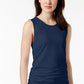 Alfani Women's Ruched Tank Top Dark Blue Size Medium
