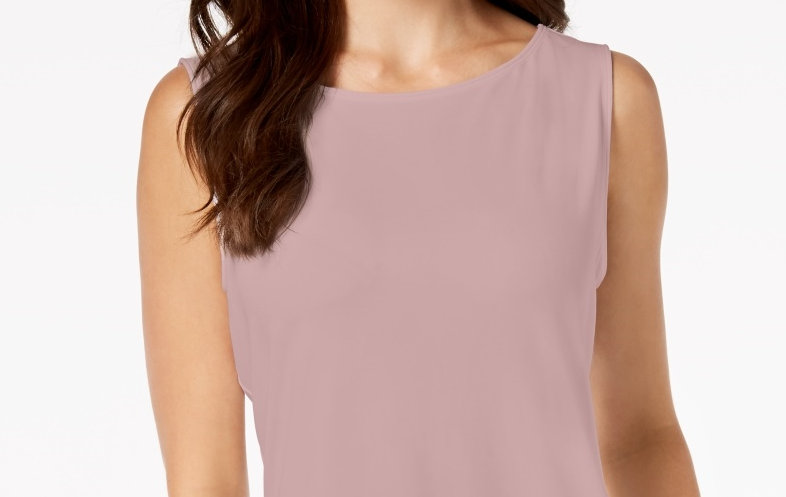 Charter Club Women's Sleeveless Boatneck Top Pink Size Petite Large