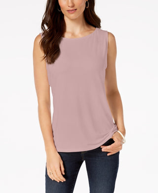 Charter Club Women's Sleeveless Boatneck Top Pink Size Petite X-Large