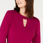 Charter Club Women's Bell Sleeve Keyhole Top Purple Size X-Large