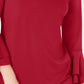 Charter Club Women's Bell Sleeve Keyhole Top Red Size XX-Large