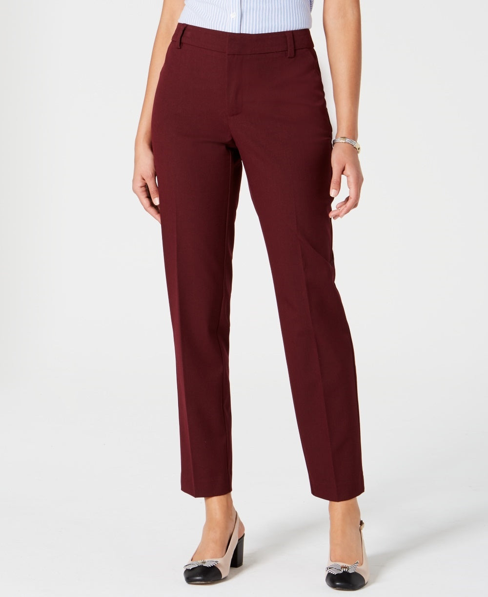 Charter Club Women's Slim Leg Ankle Pants Wine Size 6 Petite