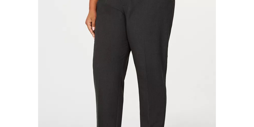 Charter Club Women's Slim Leg Ankle Pants Black Size 24W