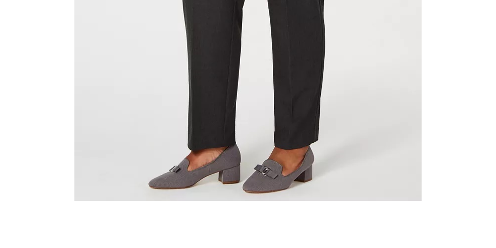 Charter Club Women's Slim Leg Ankle Pants Black Size 24W