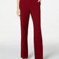 Charter Club Women's Belted Tummy-Control Trousers Wine Size 12
