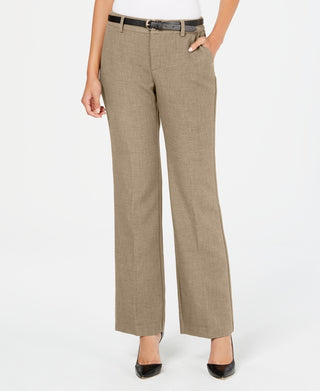 Charter Club Women's Belted Slim It Up Trousers  Beige Size 16 Petite