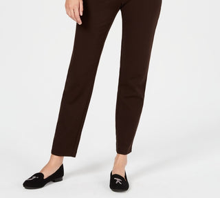 Charter Club Women's Cambridge Pull-On Ponte Pants Dark Brown Size 16S