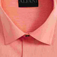Alfani Men's Coral Pinstripe Collared Classic Fit Dress Shirt Orange Size 16.5x34-35