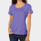 Karen Scott Women's Short Sleeve Scoop Neck Top  Purple Size Medium