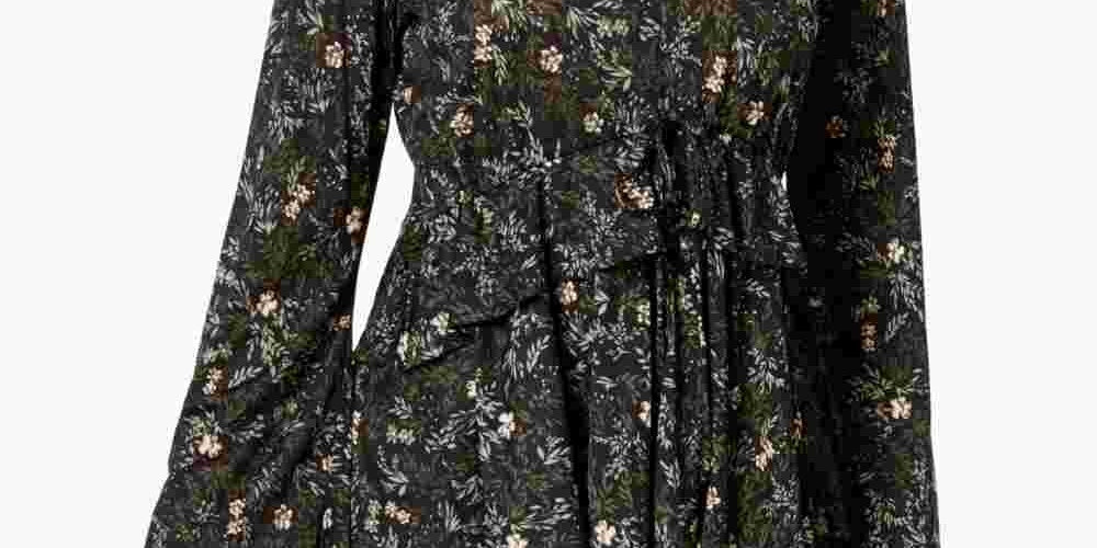 Style & Co Women's Printed Babydoll Top Black Size Medium