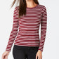 Charter Club Women's Metallic Stripe Top Red Size Large