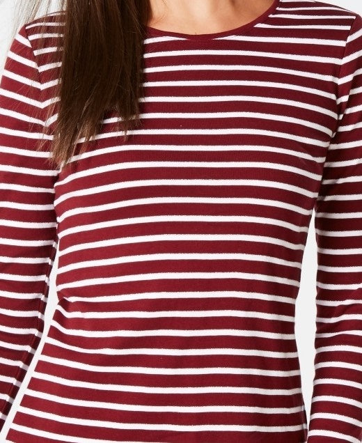 Charter Club Women's Metallic Stripe Top Red Size Large